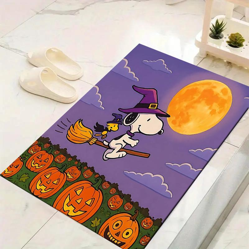 1Pc Snoopy'S Halloween Adventure Rug Office Carpet Indoor Outdoor Doormat Nonslip Soft And Comfortable Living Room Christmas Halloween Gift D91897