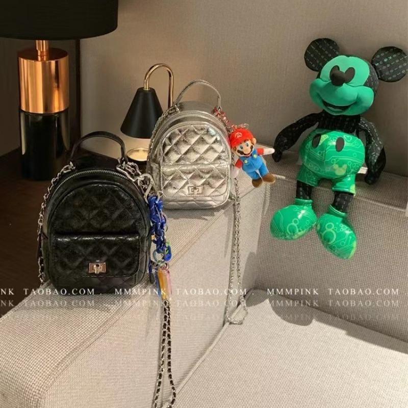 Zaino in morbida pelle a rombi di nicchia di alta qualità per donna, nuovo alla moda, versatile, piccolo, borsa a tracolla da viaggio