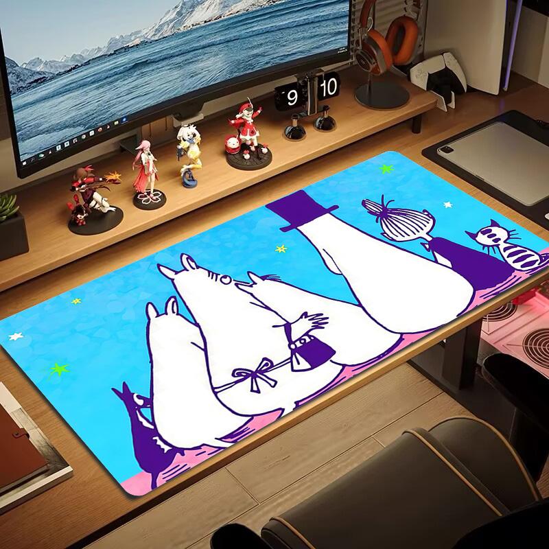 Moomin2 Print Cushion Non-slip Laptop Tablet Big Mousepad XXL Mat Mini PC Playmat With Lock edge