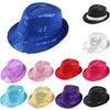 1 PC Jazz Hat Glitter Sequin Cosplay Prop Performance Costume Hip Hop Singer Women Men Glitter Beaded Hat Dance Performance