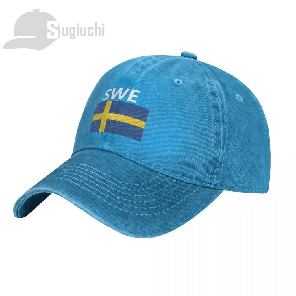 Sweden Flag With Letter Washed Cotton Cap Gorras Snapback Caps Baseball Dad Outdoors Travel Sun Hats Casquette
