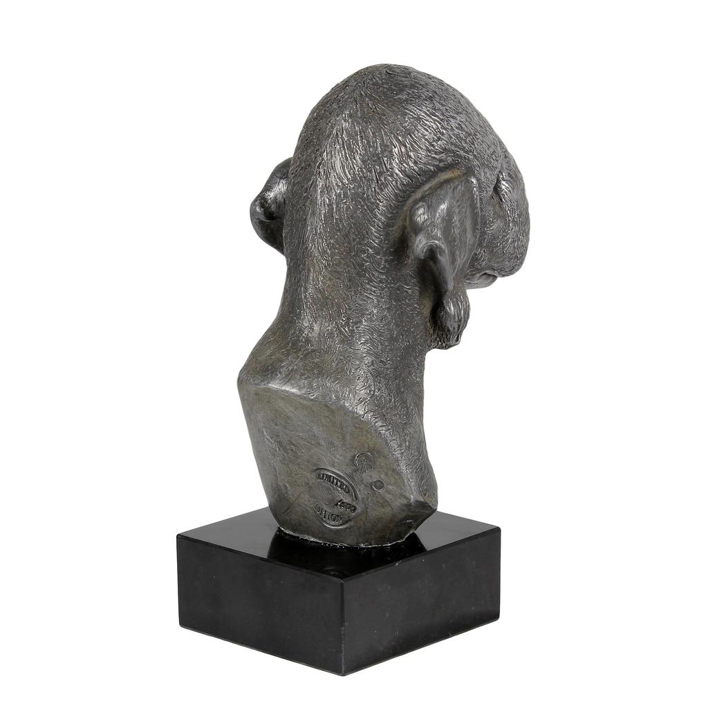 Bedlington Terrier, Rothbury Terrier, Rodbery Terrier - Figurine On Marble, Covered with Silver Metal, Handmade, Brand Art-Dog