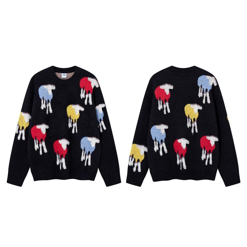 Magic Bear American Retro Of Sheep Jacquard Thick Knit Sweater Teen Boys