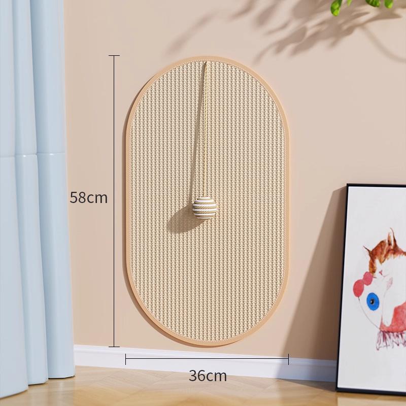 3-in-1 Sisal Cat Scratch Board Wall Mounted Vertical Wear-resistant and Anti Cat Scratch Pad Sofa Protection Sticker Scratch Pads with Balls 1pcs