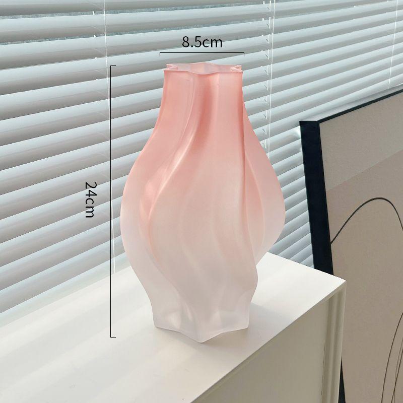 Nordic creative tornado shaped frosted high-end vase glass flower arrangement living room dining table art decoration ins