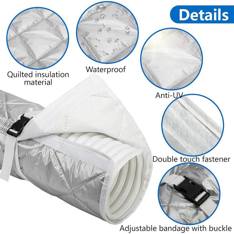 Adjustable AC Exhaust Hose Cover Quilted Insulation Sleeve for Portable Air Conditioner Duct
