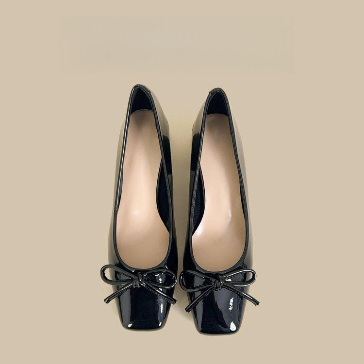 Women's Solid Color Classic Shallow High Heels Spring and Autumn Fashionable Elegant Mary Jane Shoes Women's Thick Heel Design