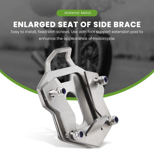 Silver Motorcycle Kickstand Pad Enlarger Base Accessory