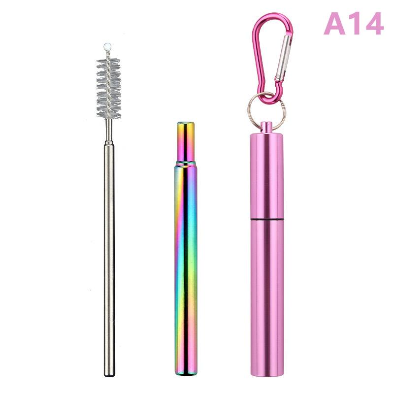 1/3 Adet Yeniden Kullanılabilir Teleskopik Pipet 304 Paslanmaz Çelik Metal Pipet Temizleme Fırçası ile Taşınabilir İçme Pipeti Seti Seyahat İçin