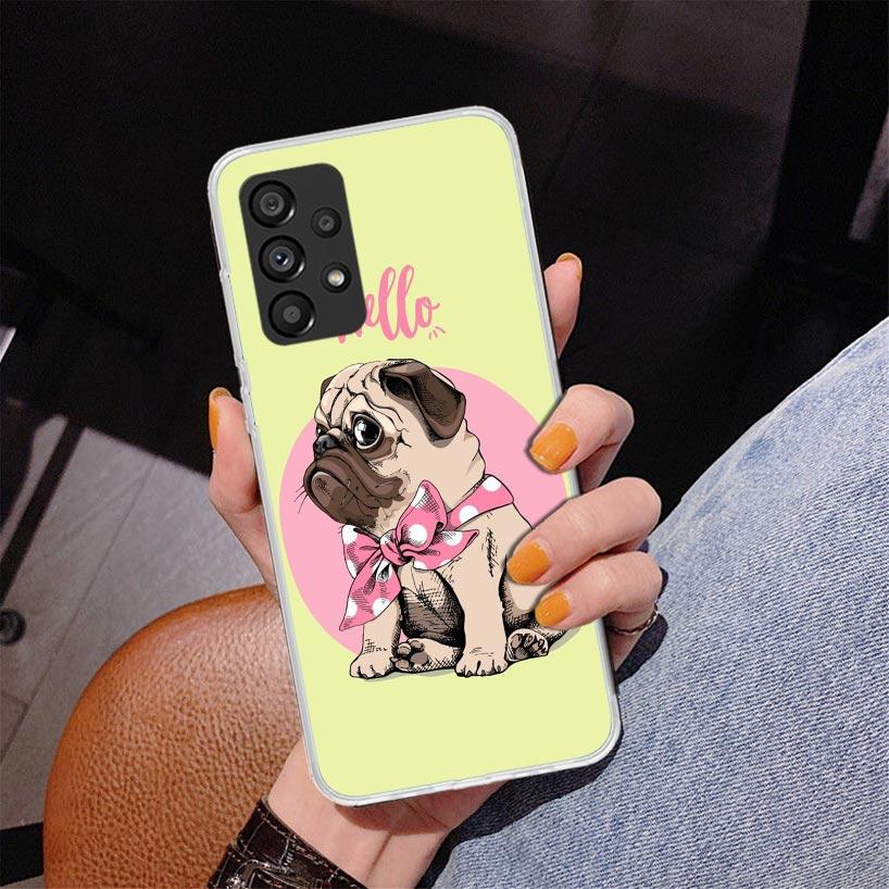 Love Pugs Cute Dog Phone Case For Samsung Galaxy A17 A16 A15 A14 A13 A57 A56 A55 A54 A53 A37 A36 A35 A34 A33 A26 A25 A24 A23 Gal