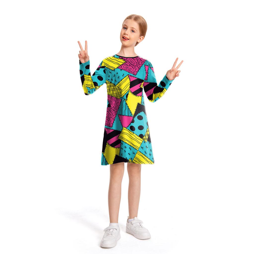 Christmas Horror Sally Cosplay Costume Halloween Zombie Funny Party Dresses Jumpsuit Leggings Mom Daughter Parent-Child Outfit