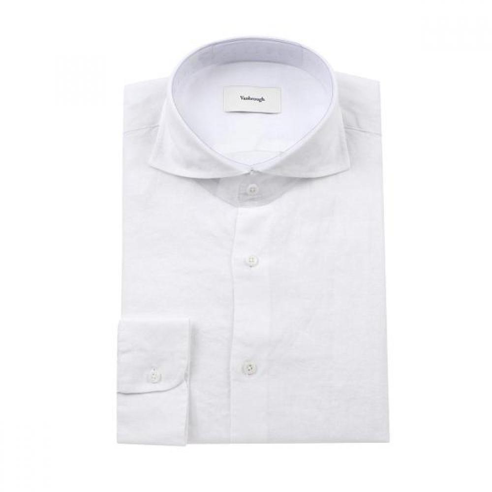 Vanbrough Regular Fit Comfortable Wide Collar Premium Linen White Long Sleeve Shirt  Bzrsg1009 Wh 095