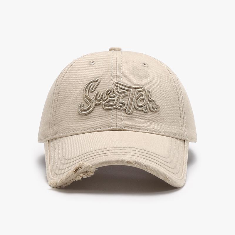

Letter Threedimensional Embroidery Soft Top Hole Men s Big Head Circumference Cap Outdoor Riding Cross-border Washed BaseballCap Adjustable бежевий