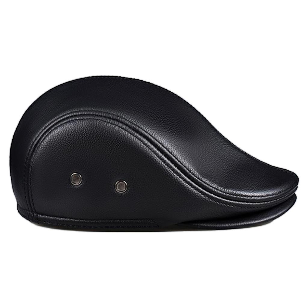 Unisex Solid Color PU Leather Newsboy Caps British Painters Hats Spring Autumn Berets Cap Hip Hop Hat