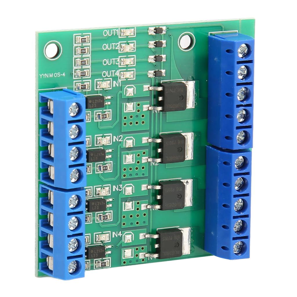 Moduł sterownika MOS 4-kanałowy Płyta wzmacniacza PLC z efektem polowym Wejście PWM 3–20 V Wyjście DC 3,7 V–27 V