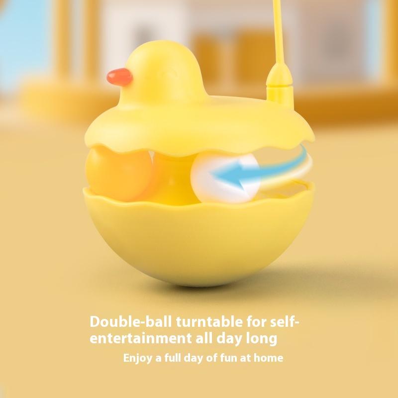 Tumbler Cat Teaser Toy With Removable Feathers & Bells - Self Amusing Kitten Play Wand Easy To Clean And Reassemble
