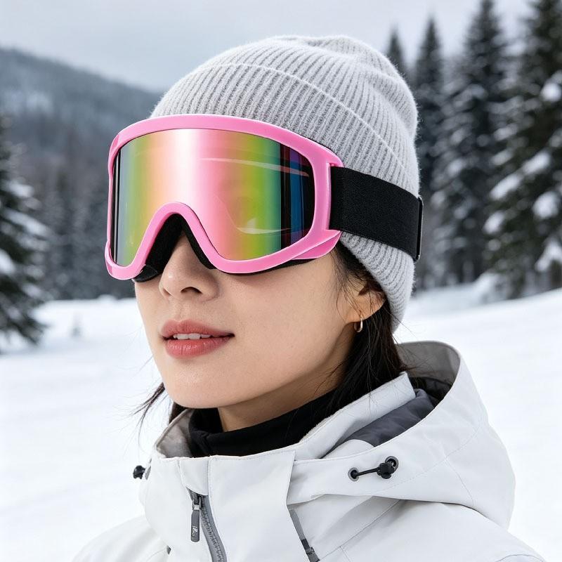 Adult TPU Cylindrical Ski Goggles With Reflective Coating Wide Field Of View Impact Resistant Windproof Snow Protection