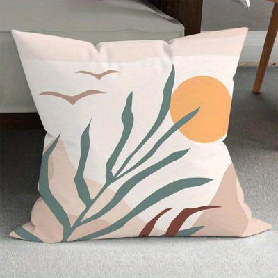 Home Decor Tropical Leaves & Fruits Patterned Pillow Covers Pattern Cushion Cover Suitable For Sofa Bedroom Car Pillow Cover