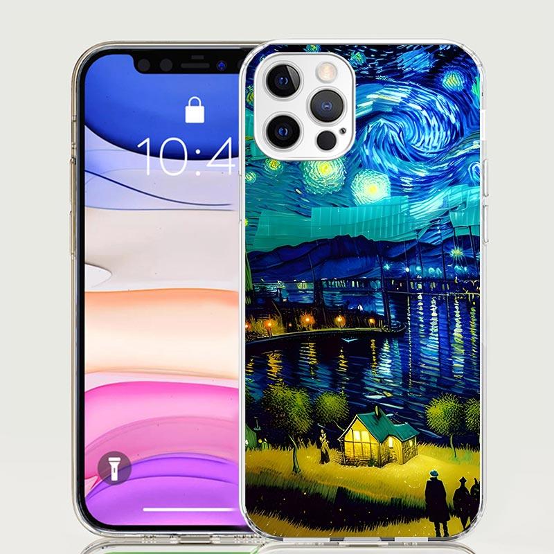 Starry Night Van Gogh Art Phone Case For iPhone 17 Air 16 15 Plus 11 14 Pro Max 13 Mini 12 7 8 + SE Pattern Art Customized Cover