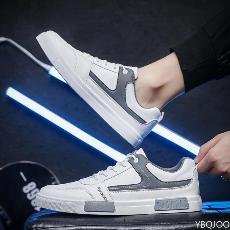 Men's New Breathable white Shoes Trendy versatile leather shoe Casual comfortable flats Fashion light Male shoes Homme Zapatos