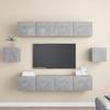 VidaXL TV Stand Set 6 Pcs Concrete Grey Chipboard, 80 X 30 X 30 Cm