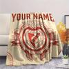 Custom Name,S.L. Benfica Printed Flannel Blanket, Soft Throw for Bedroom Sofa, Washable, Christmas Present, Great Gift.