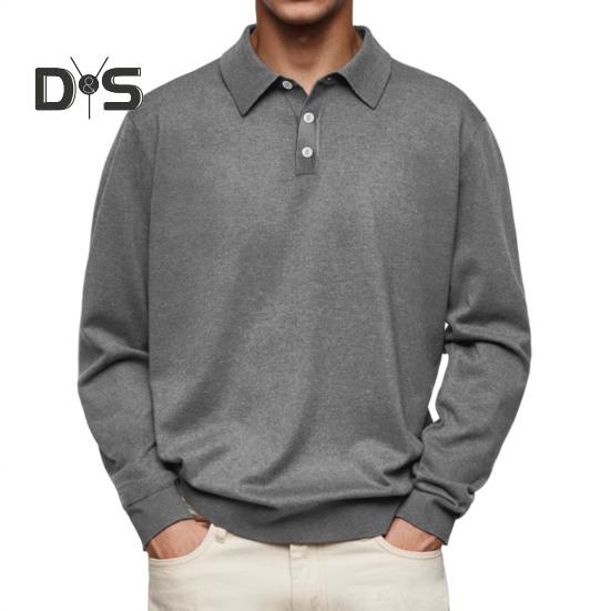 Men Spring Autumn Shirt Buttoned Turn-down Collar Loose Pure Color Full Sleeves Pullover Casual Formal Streetwear Top for Daily Life Parties Travel