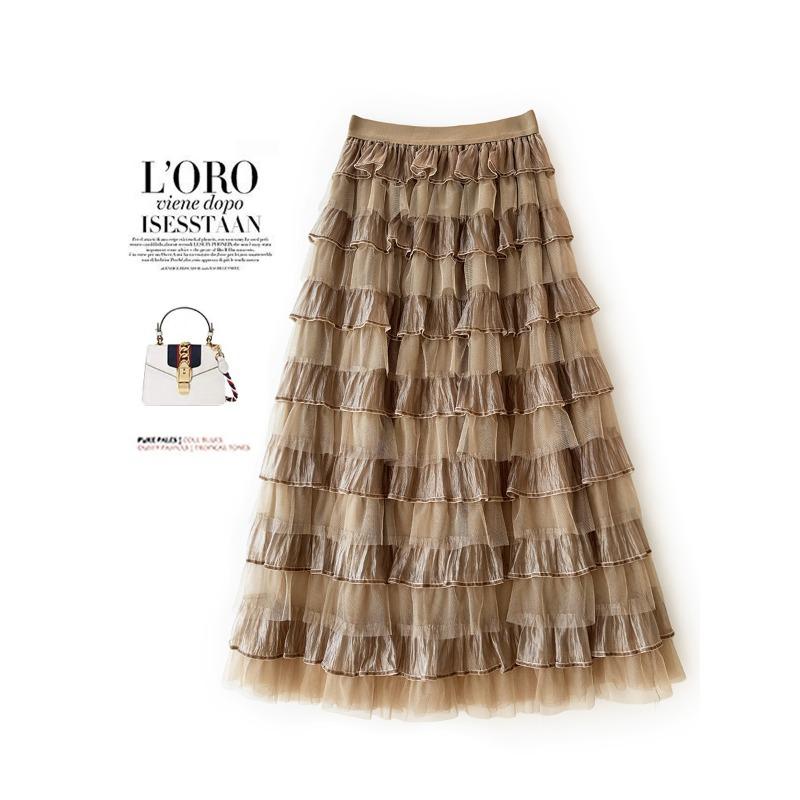 E-commerce, organza layer by layer splicing long cake skirt fairy skirt
