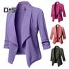 Women Business Blazer Open Stitch Cardigan Three Quarter Sleeves Straight Lapel Solid Color OL Style Formal OL Style Loose Lady Business Coat