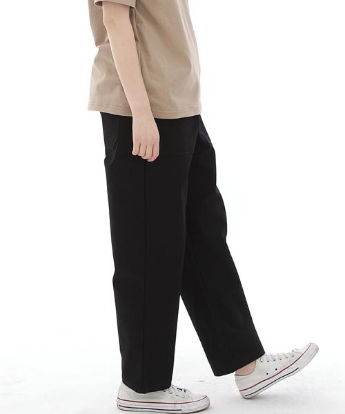 Seinteukeulu Wide Ankle Drop Fatigue Pants Waf-319 Black