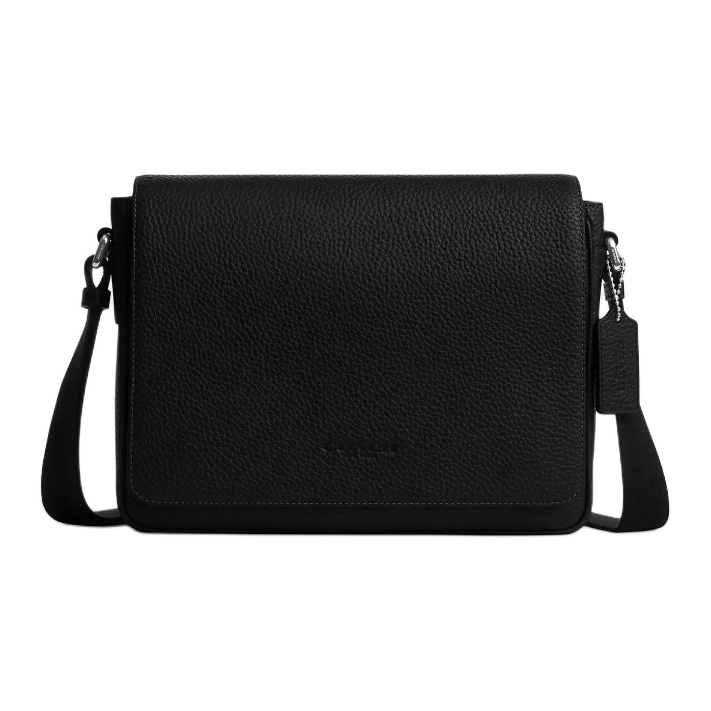

Coach Jack 26 Logo Embossed Leather Messenger Bag Unisex bags Black CDX85-SVBK Basic Set (Bag+Dust Bag)