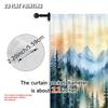 2pcs, Upscale Curtains  Print Large Forest Mountains Pattern Durable 100% Polyester Fabric (without Rod) Stuff Clearance Ldeal