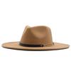 European and American Big-brimmed Jazz Hat, Autumn and Winter Men's and Women's British Woolen Hat, Convex Top Felt Top Hat
