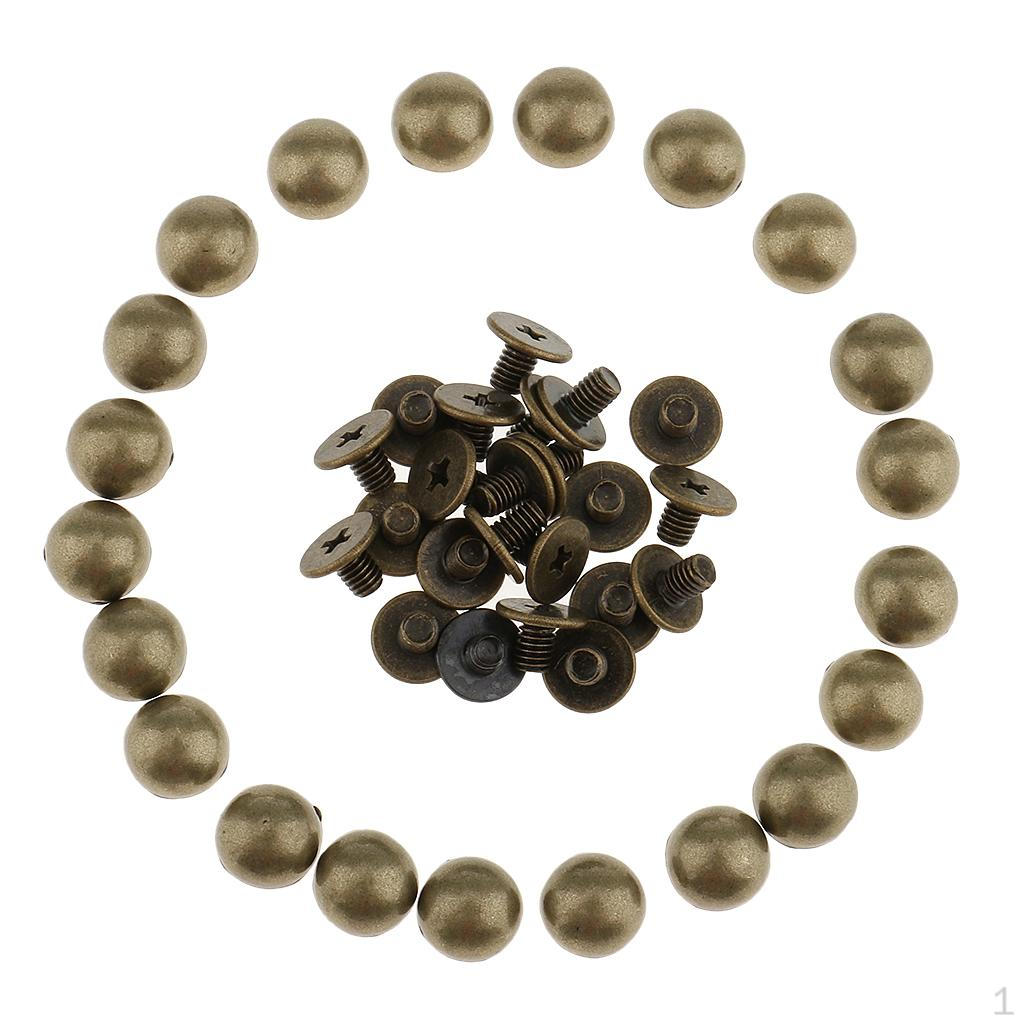 20 Metal Dome Studs for Leathercraft And Accessories 8mm