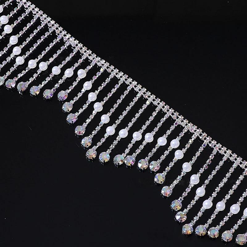 90cm Irregularly Rhinestone Trimming Chain for Wedding Dress Shoes Bags Clothing DIY Sewing Creative Decoration Accessories