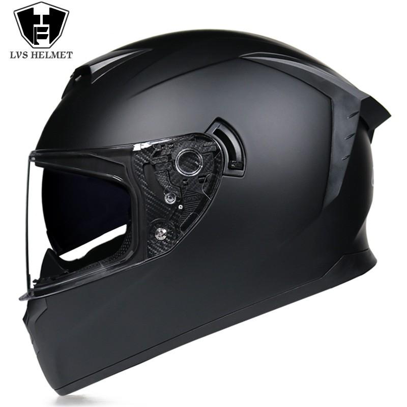 LVS Full Face Motorcycle Helmet Men Women ABS Dual Lens Winter Electric Bike Bluetooth Compatible All Season