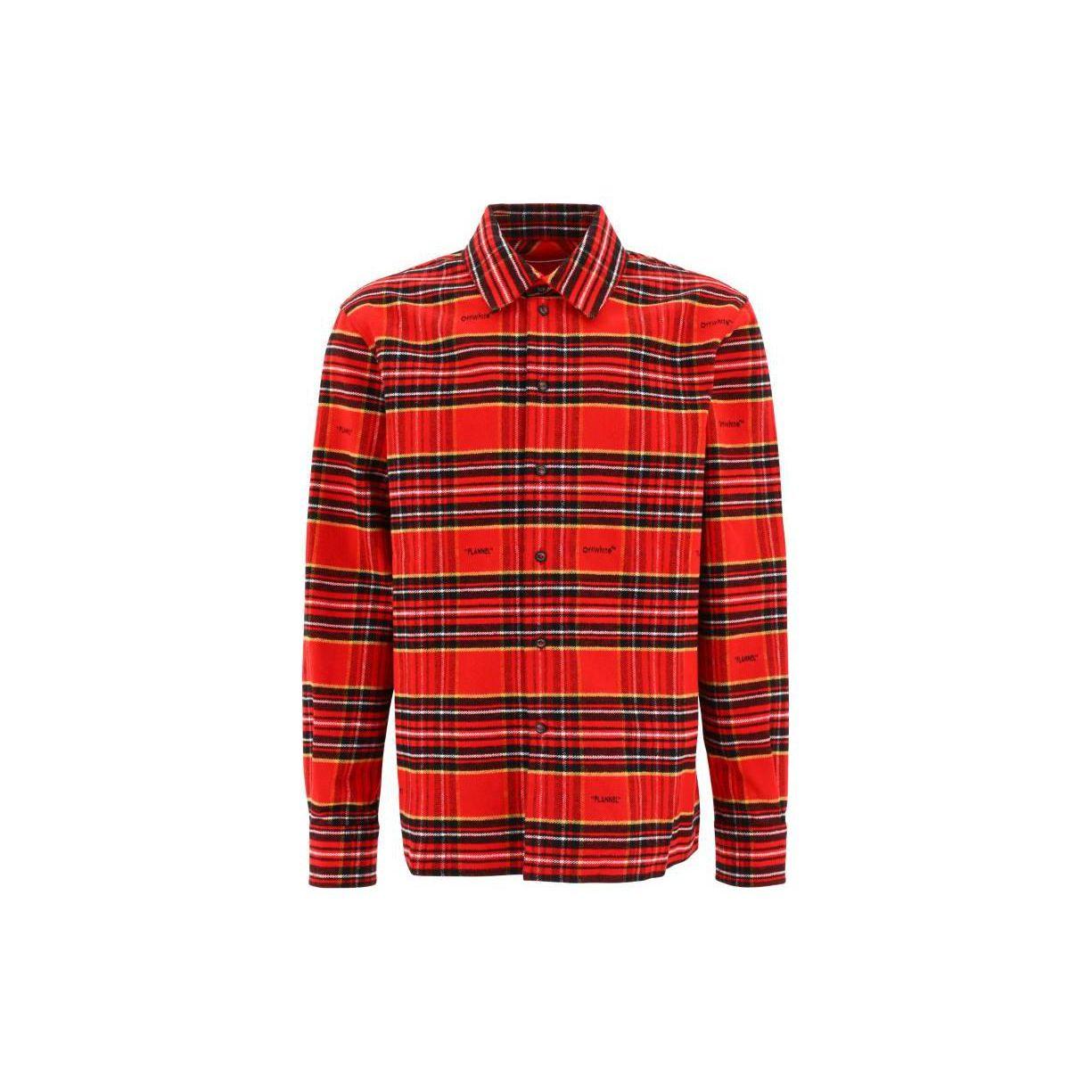 

Off-White Футболка для скейтбординга из фланели, красная/черная, мужские топы OMGA227F22FAB0012510 L