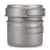 Camping Titanium Cookware Set 1000ml 750ml Pot Pan Spoon Set for Outdoor Camping Hiking Backpacking