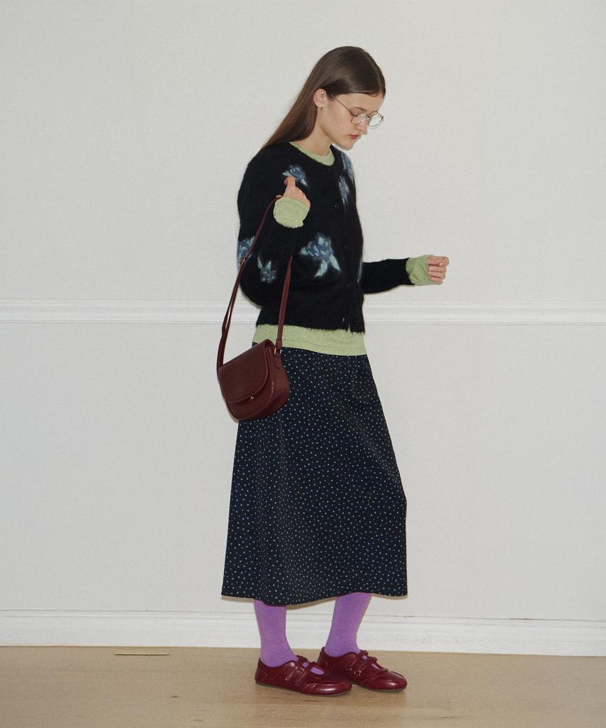 Baitalssain Blue Flower Midi Skirt