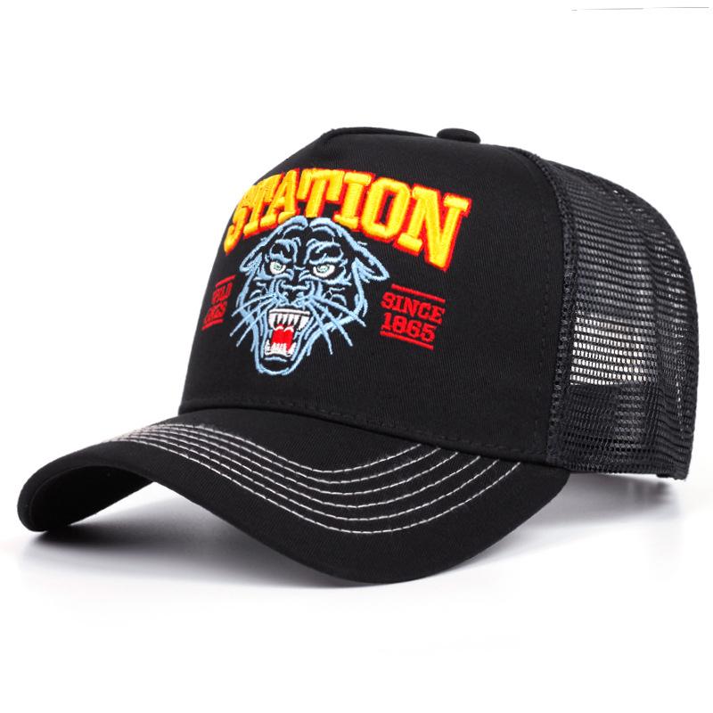 Fashion New Station Tiger Head Truck Hat Street Dance Hip Hop Hat Daily Cycling Sunshade Baseball Hat Mesh Hat