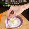 5Pcs/Set Ceramic Garlic Grater Plate with Pour Spout Ginger Cheese Manual Grinder with Raised