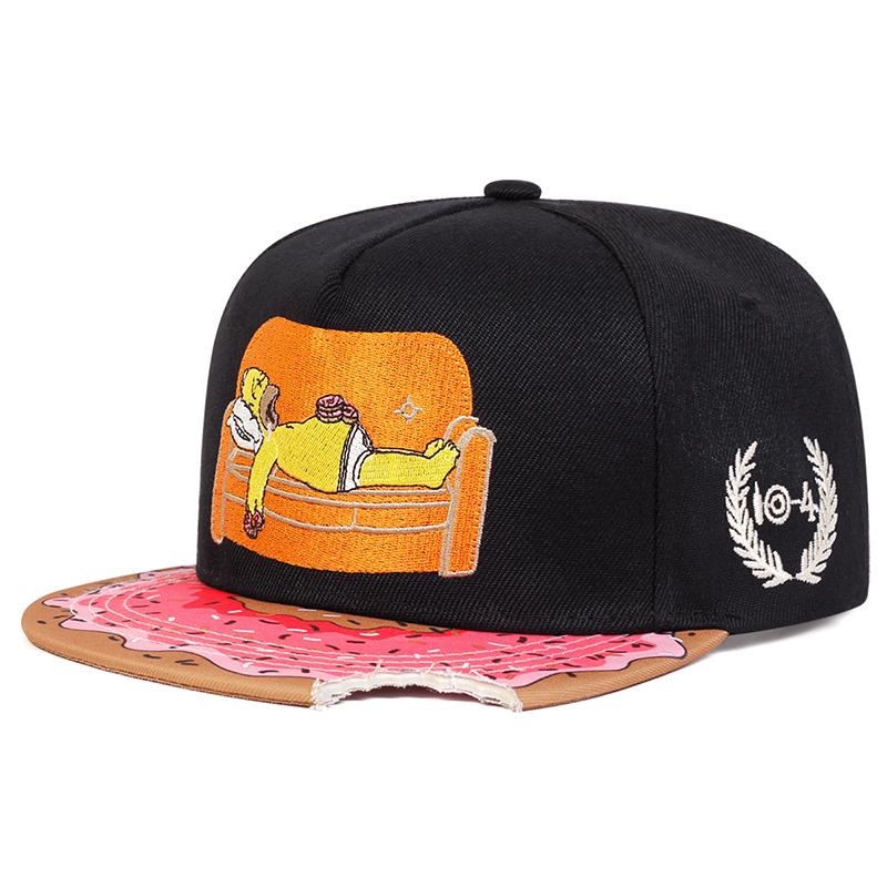 

Cartoon Embroidery Snapback Cap Men s Outdoor Sports Basketball Hat Adjustable Fashion Personalized Flat Top Hats Hip Hop Baseball Caps чёрный