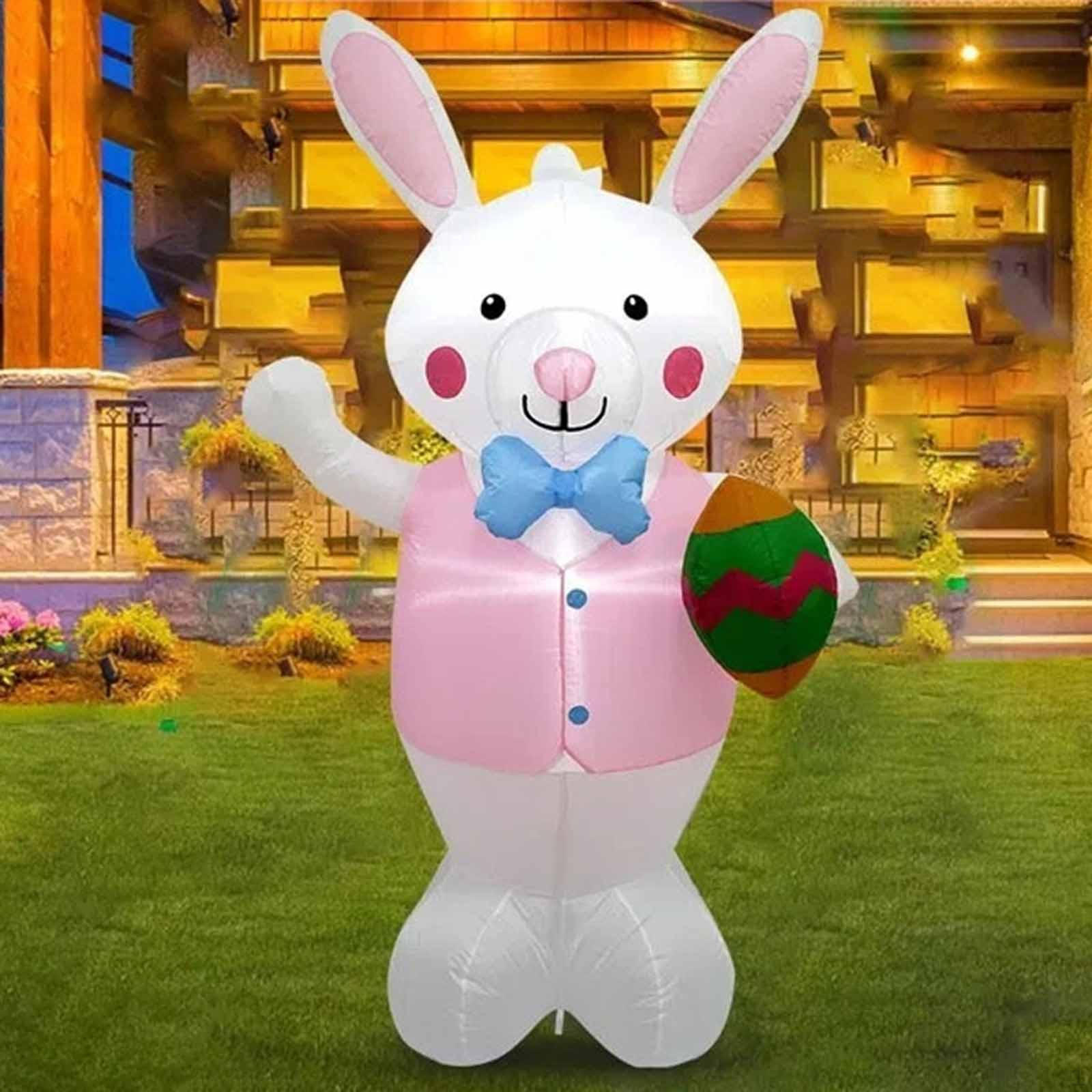 Easter Inflatable Bunny Decoration Cartoon Festival Layout LED Lighted for