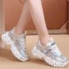 Red Leather Winter Platform Sneakers Women Casual Shoes Thick Sole Chunky Sneakers Women Glitter Dad Shoes Zapatillas De Mujer