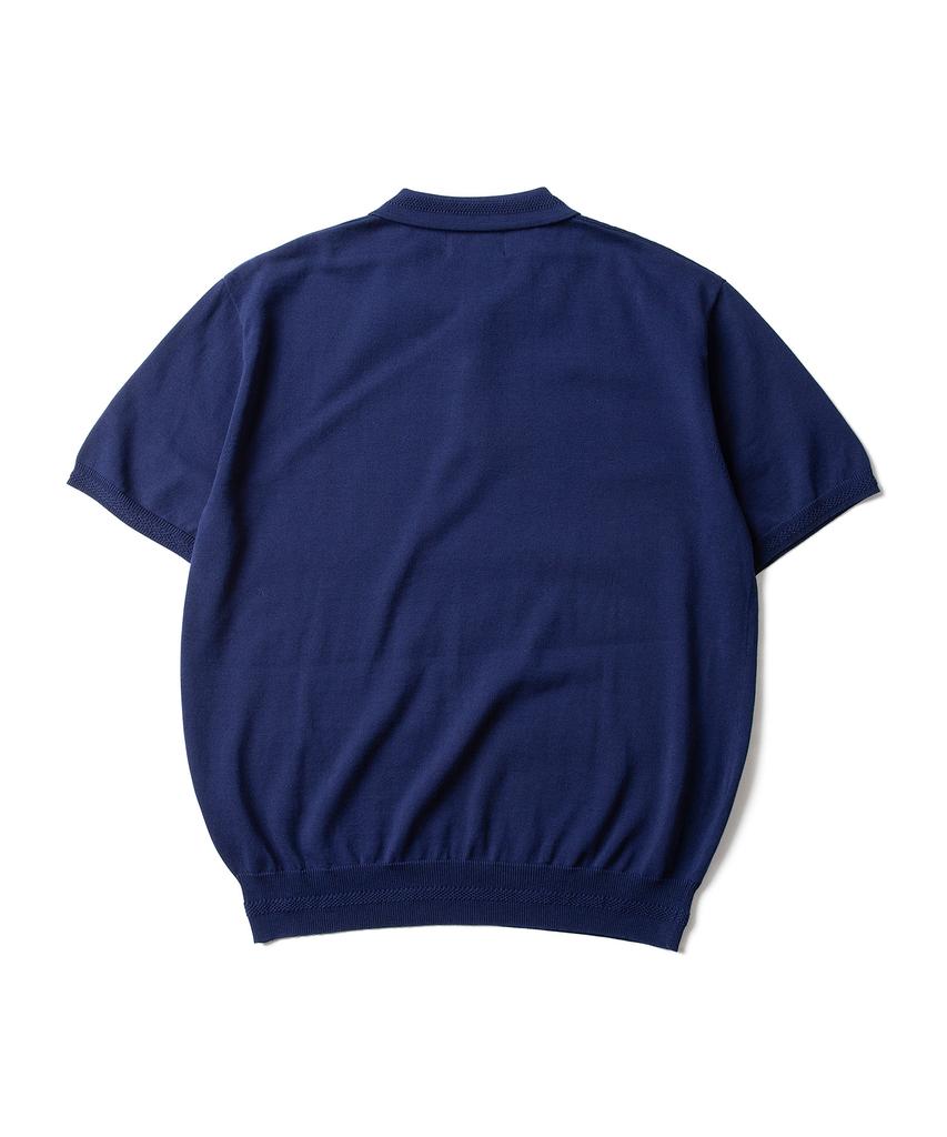 AMFEAST Essential Polo Half Knit Navy