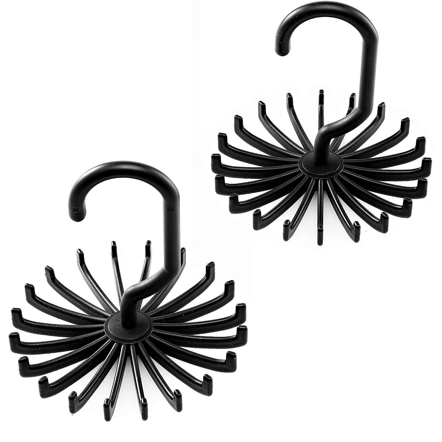 

Компактные вешалки для галстуков - (2 шт.) Удобный подвесной органайзер с 20 крючками для галстуков, бабочек, ремней, бюстгальтеров, шарфов.