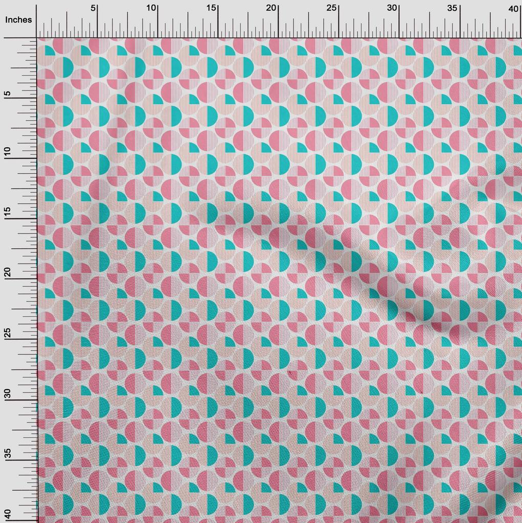 oneOone Cotton Flex Fabric Circle Geometric A  Printed Craft Fabric BTY 40 Inch