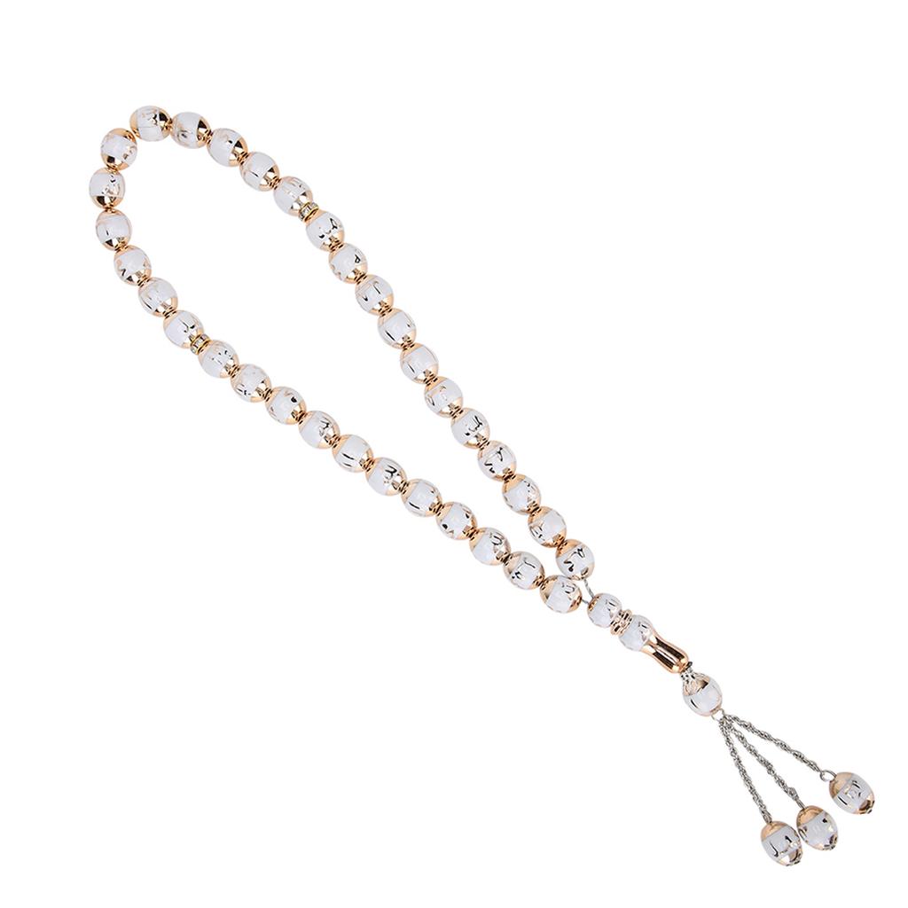 Resin Unisex Muslim Prayer Beads Round Rediing Words Rosary Worship Supplies Accessoryblack