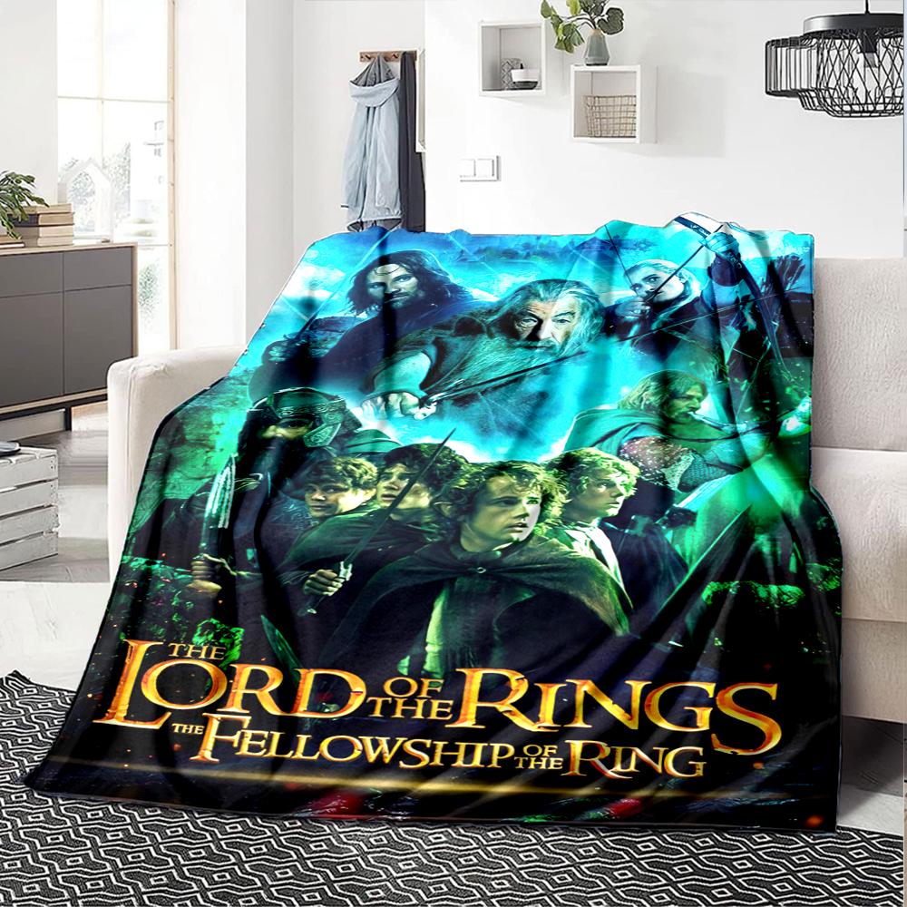 1PC The Lord of the Rings printed blanket, all season lightweight home office outdoor nap multifunctional blanket A6