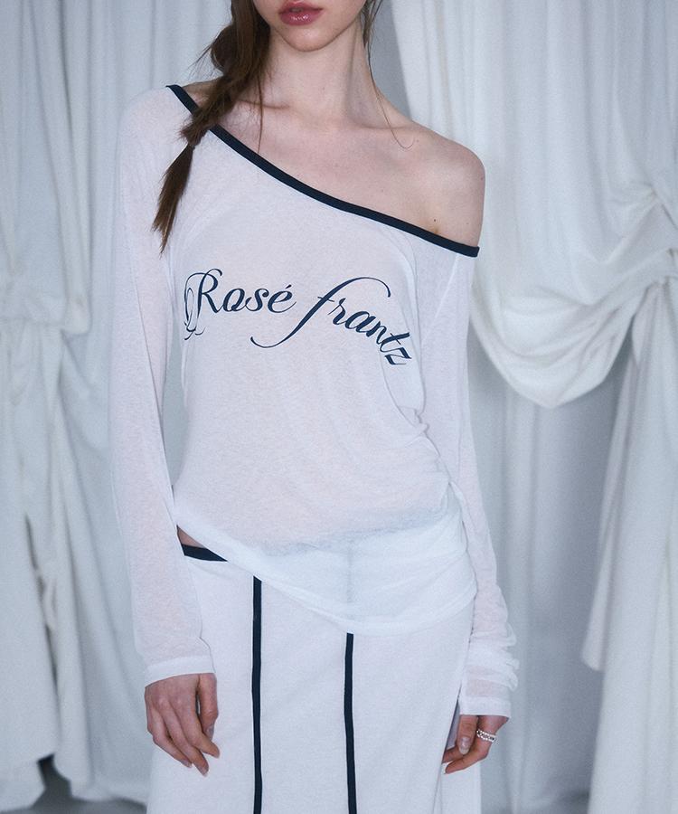ROSEFRANTZ Sheer Lettering Long Sleeve [White]